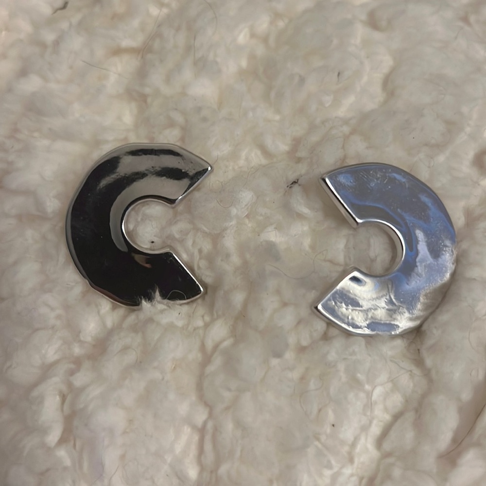 Silver Statement Earrings - image 1